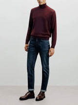 Pull col roulé bordeaux - IZAC