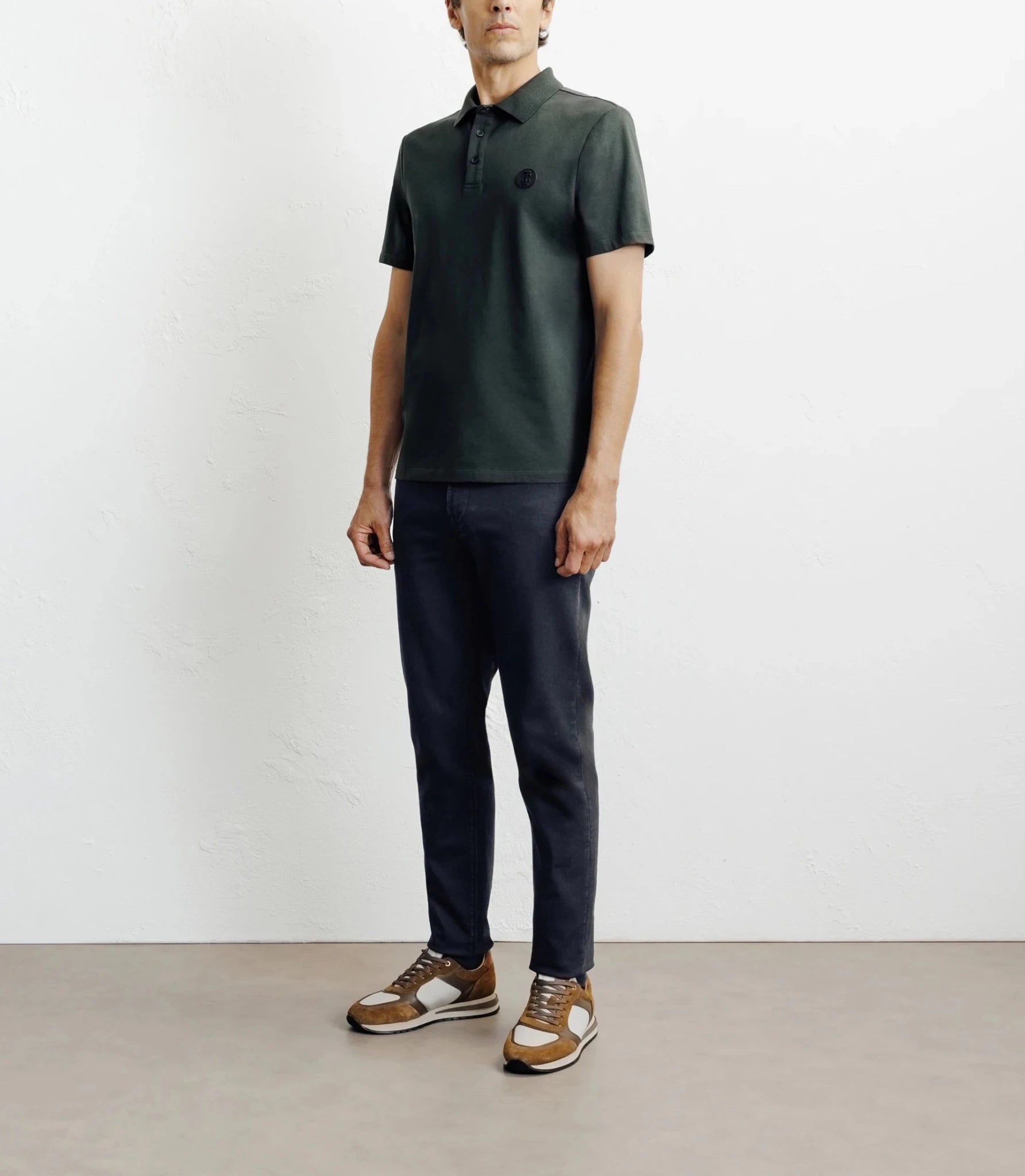 Polo boutonné kaki - IZAC
