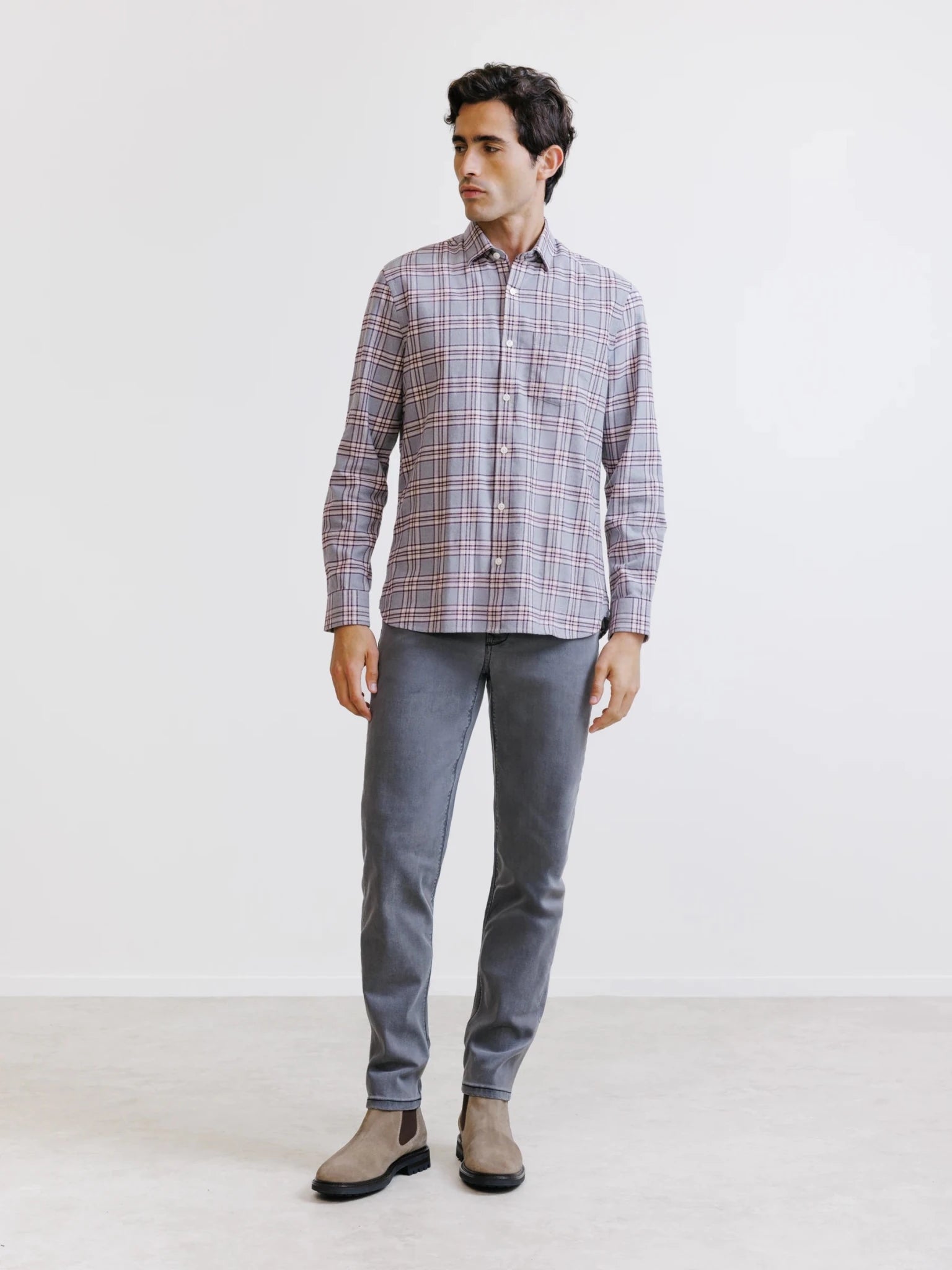 Chemise à carreaux bordeaux - IZAC