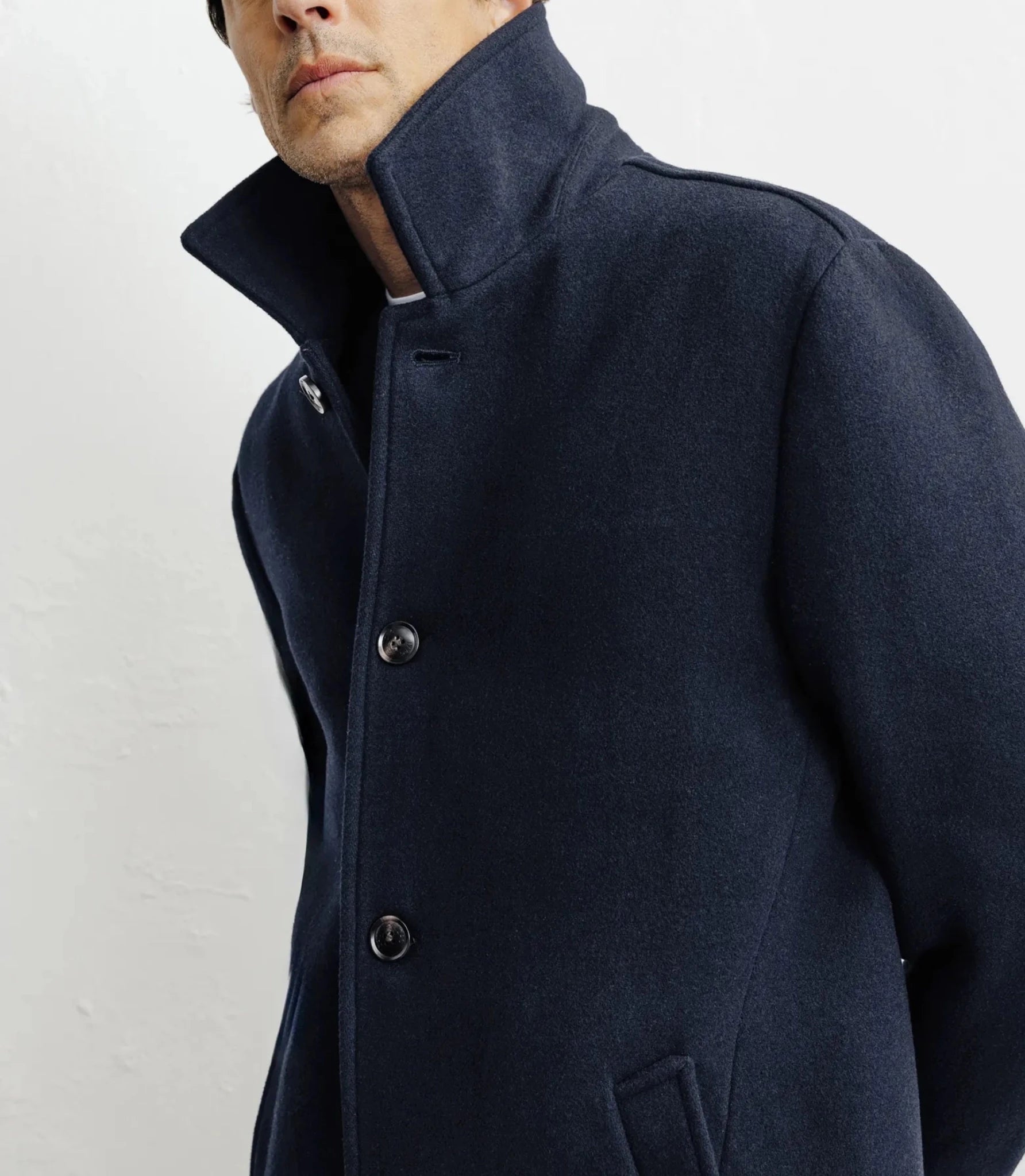 Manteau long droit marine - IZAC