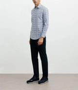 Chemise casual imprimé fleurs ciel