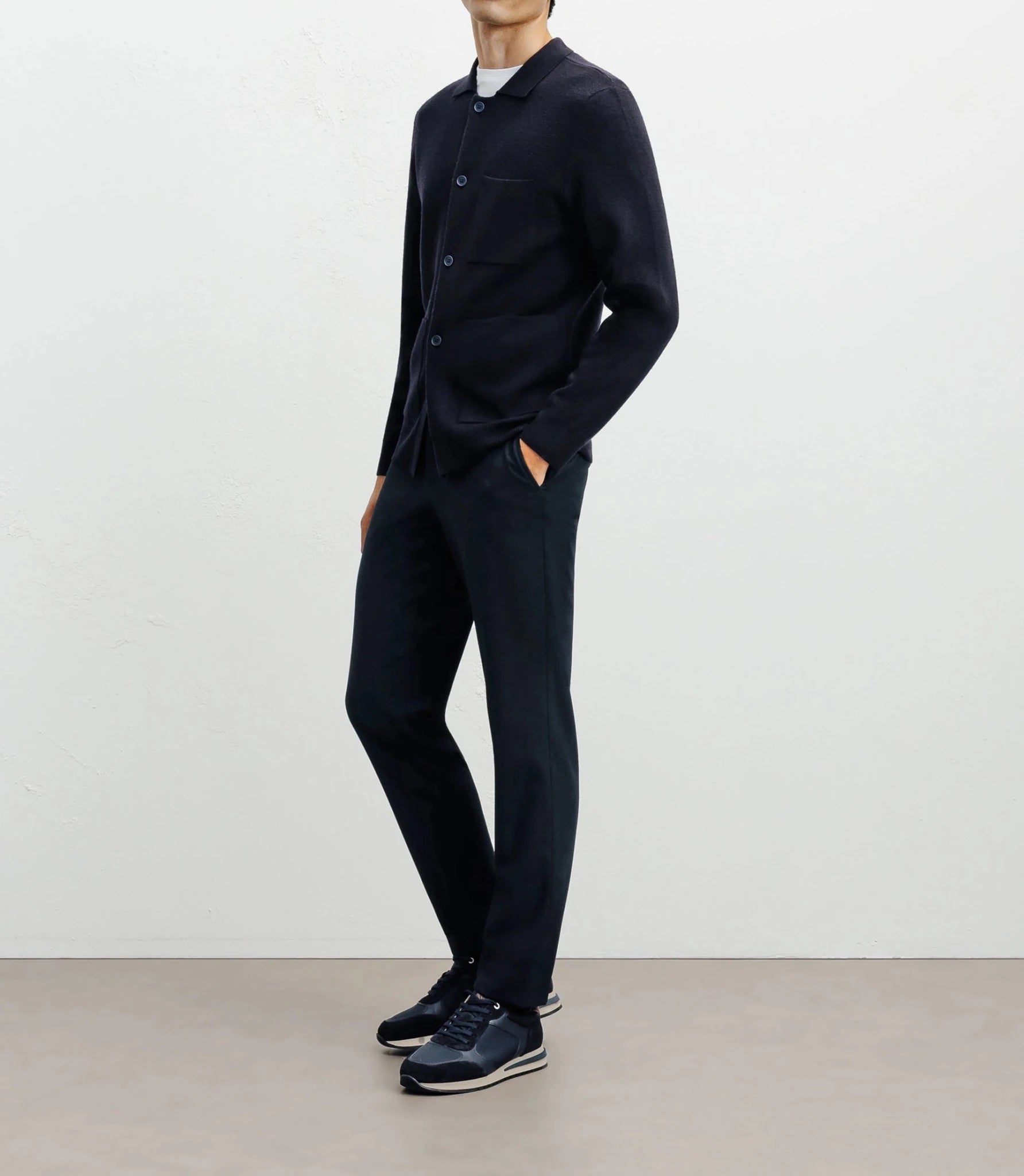 Cardigan surchemise en maille marine - IZAC