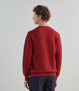 Pull col rond en jeu de points rouge foncé - IZAC