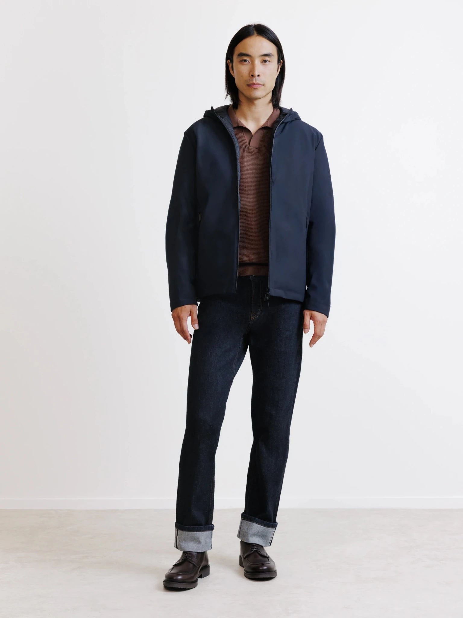 Blouson réversible à capuche marine - IZAC