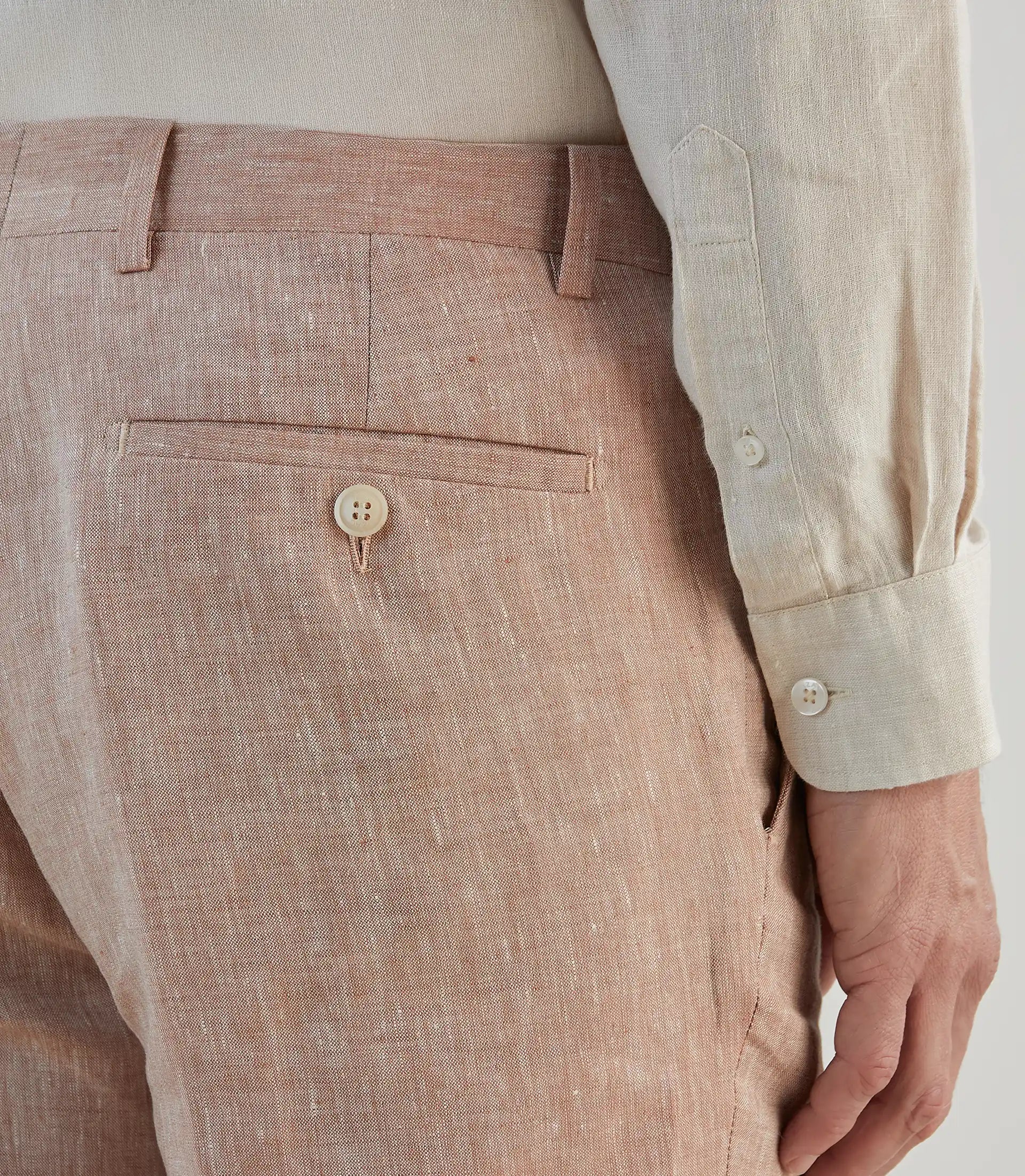 Pantalon ville 100% lin orange - IZAC