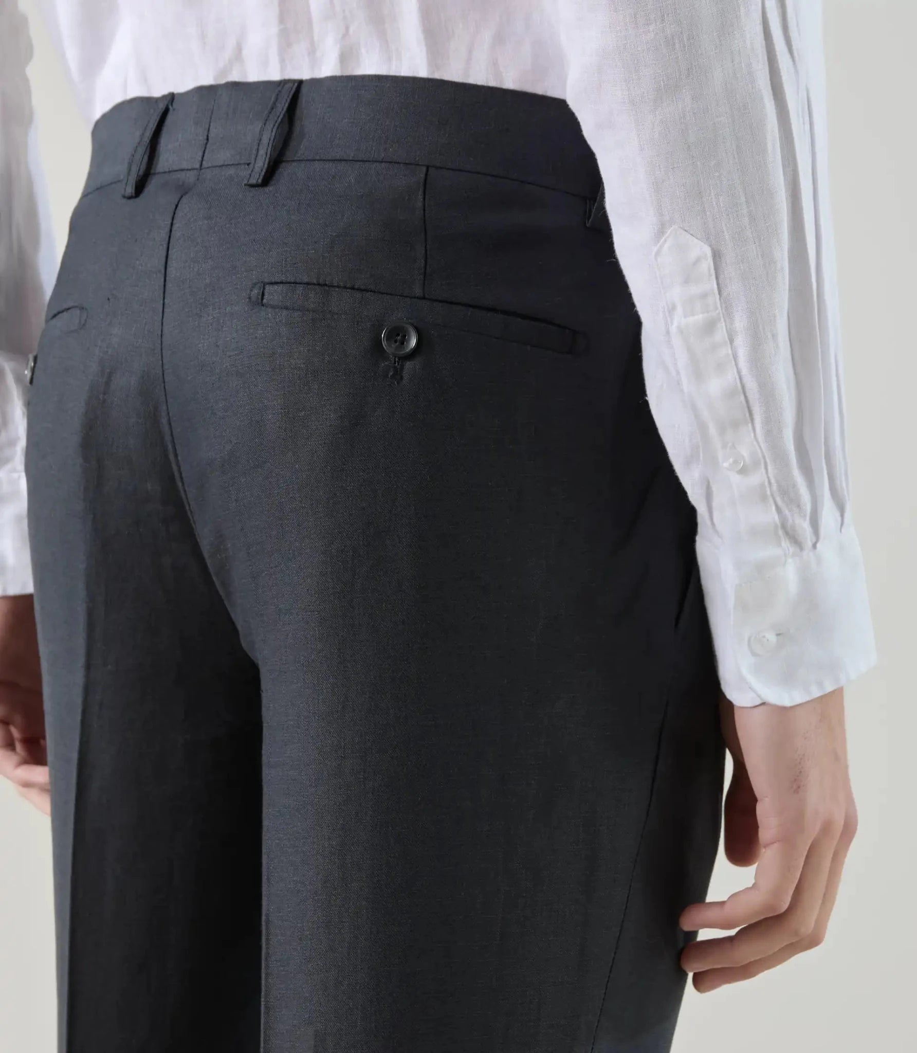 Pantalon ville 100% lin noir - IZAC