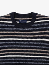 Navy striped crew neck jumper