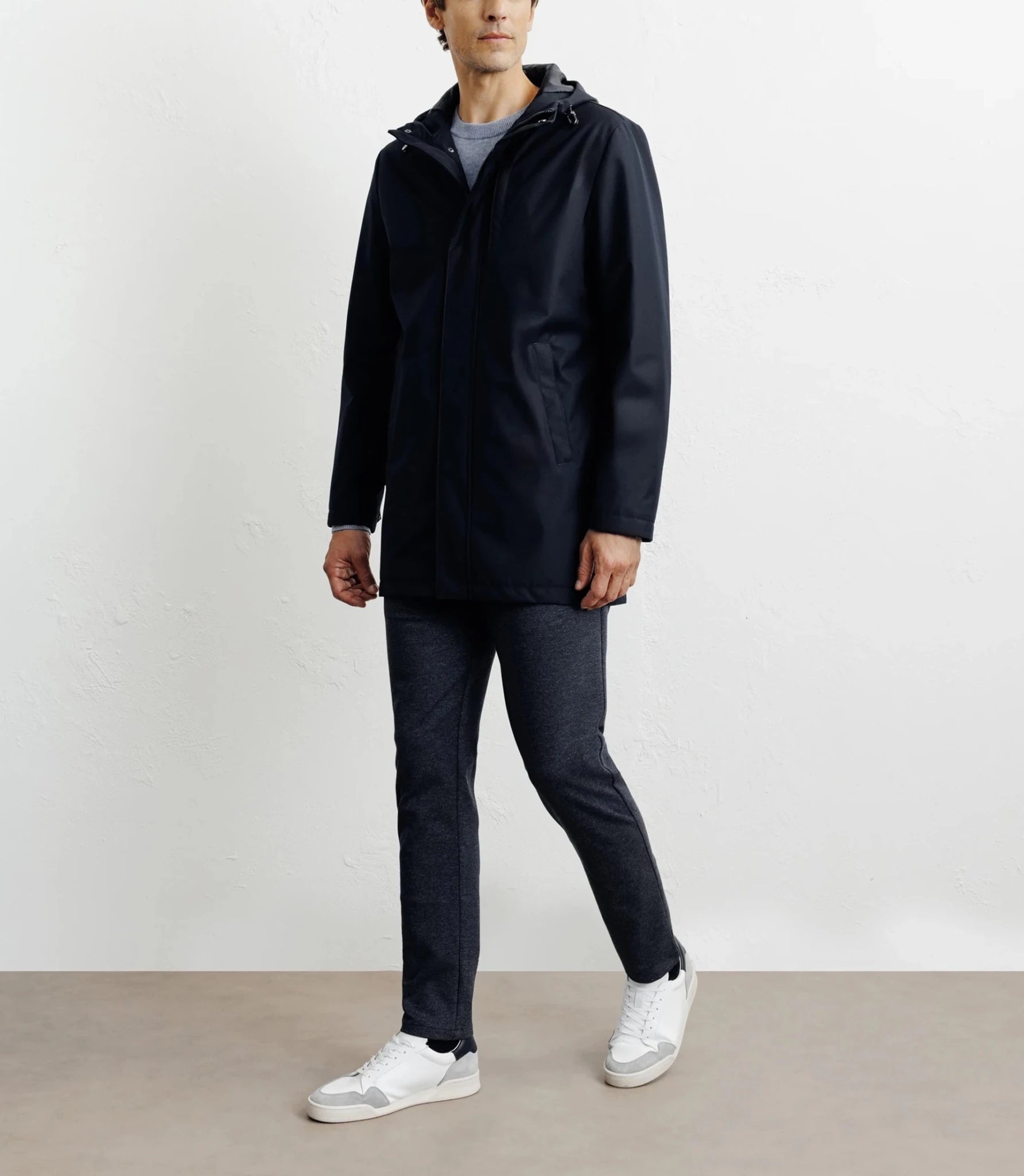 Parka légère à capuche marine - IZAC