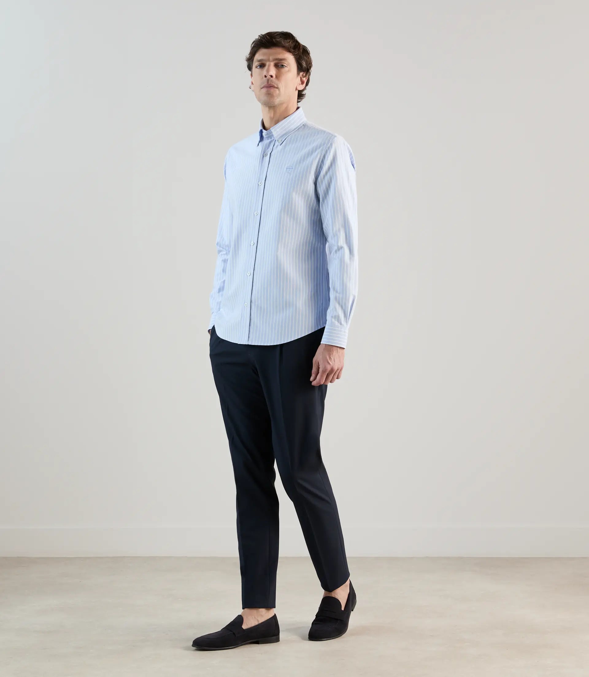 Chemise casual avec col boutonné ciel - IZAC