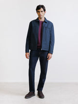 Blouson col chemise marine