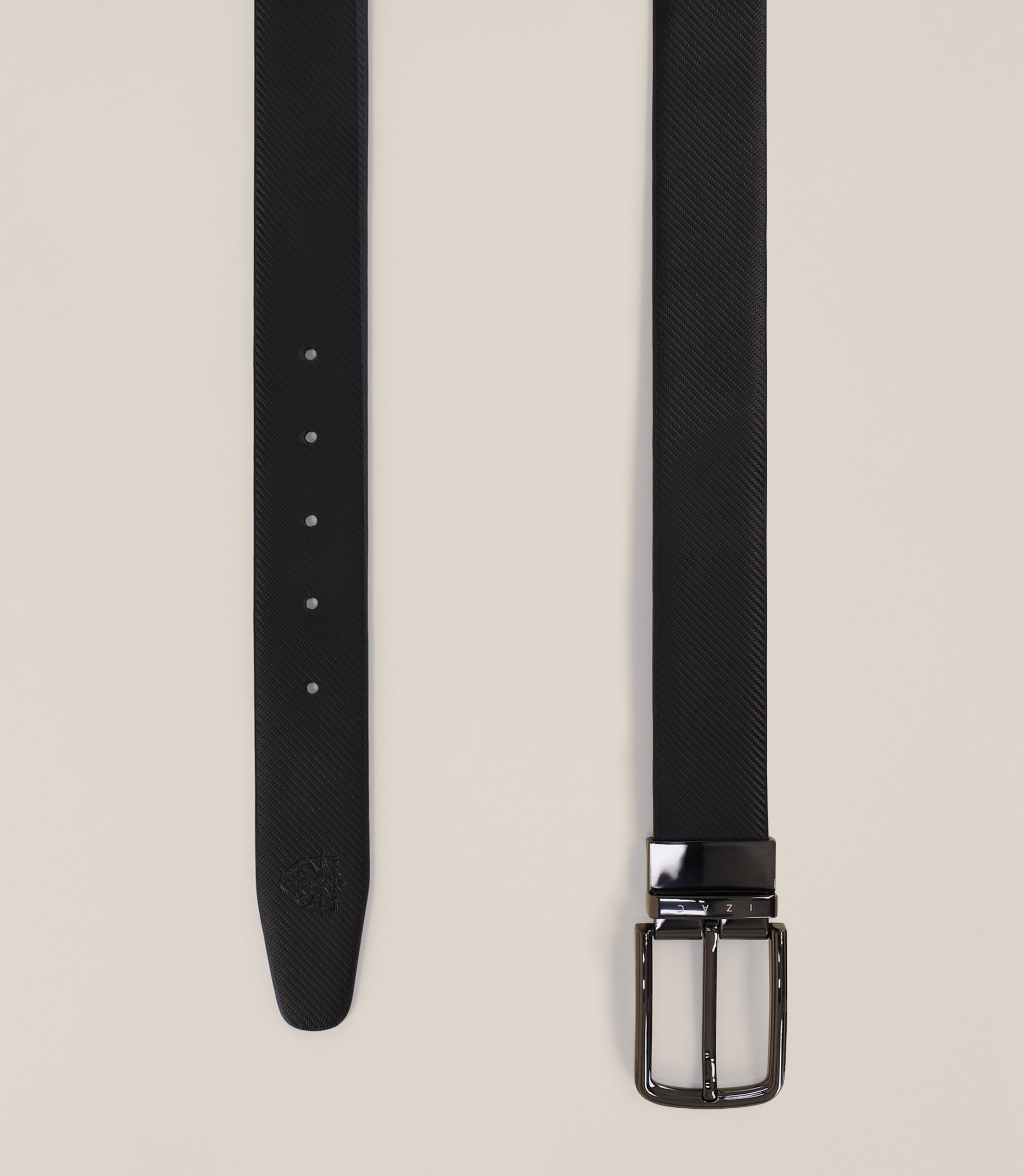 Ceinture réversible en cuir noire - IZAC