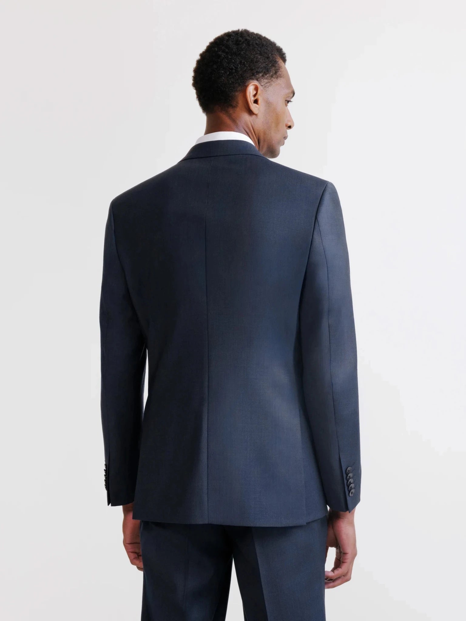 Costume 2 boutons laine majoritaire bleu denim - IZAC