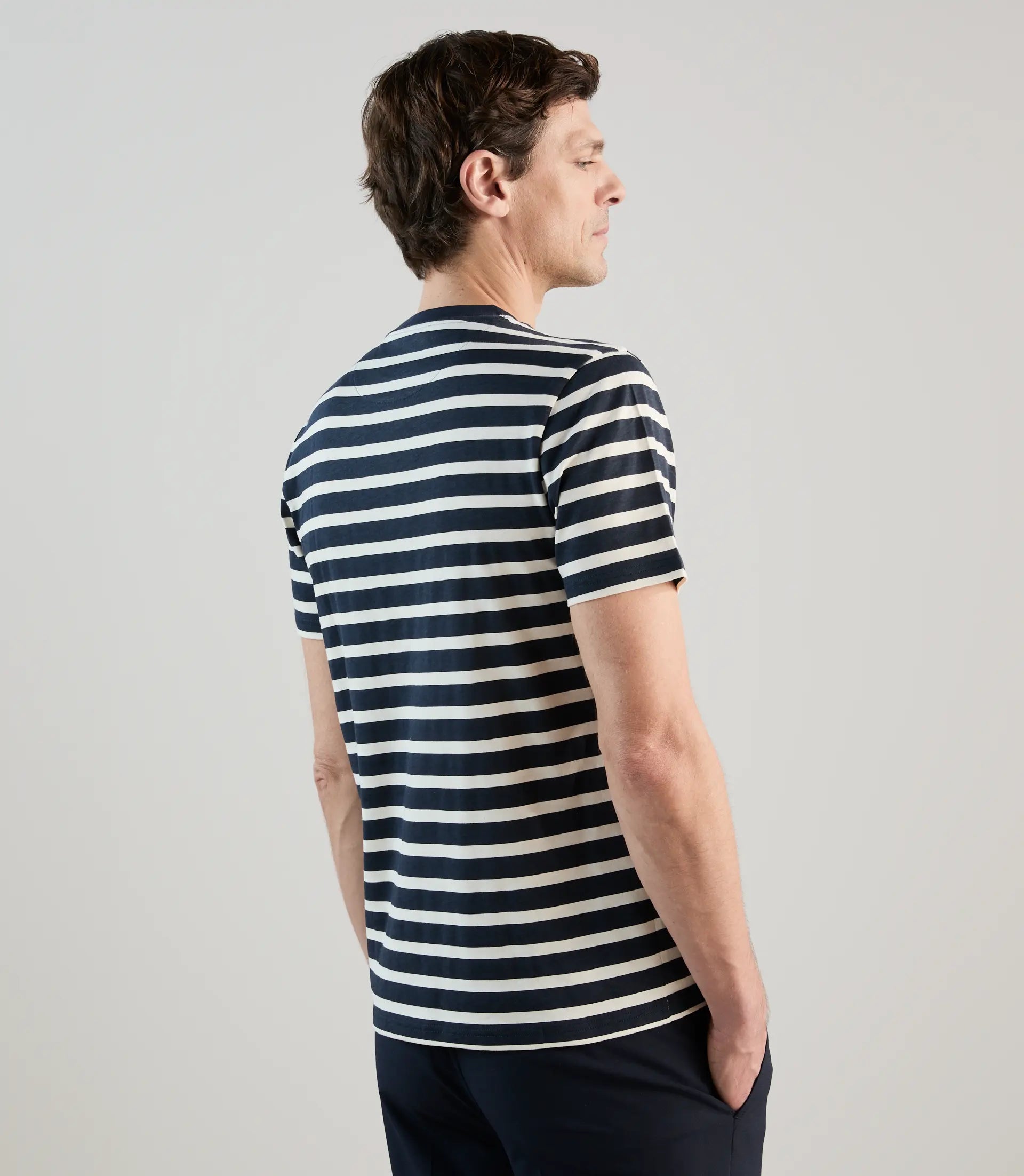 T-shirt à manches courte rayé marine - IZAC