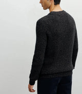 Pull col rond mouliné marron - IZAC