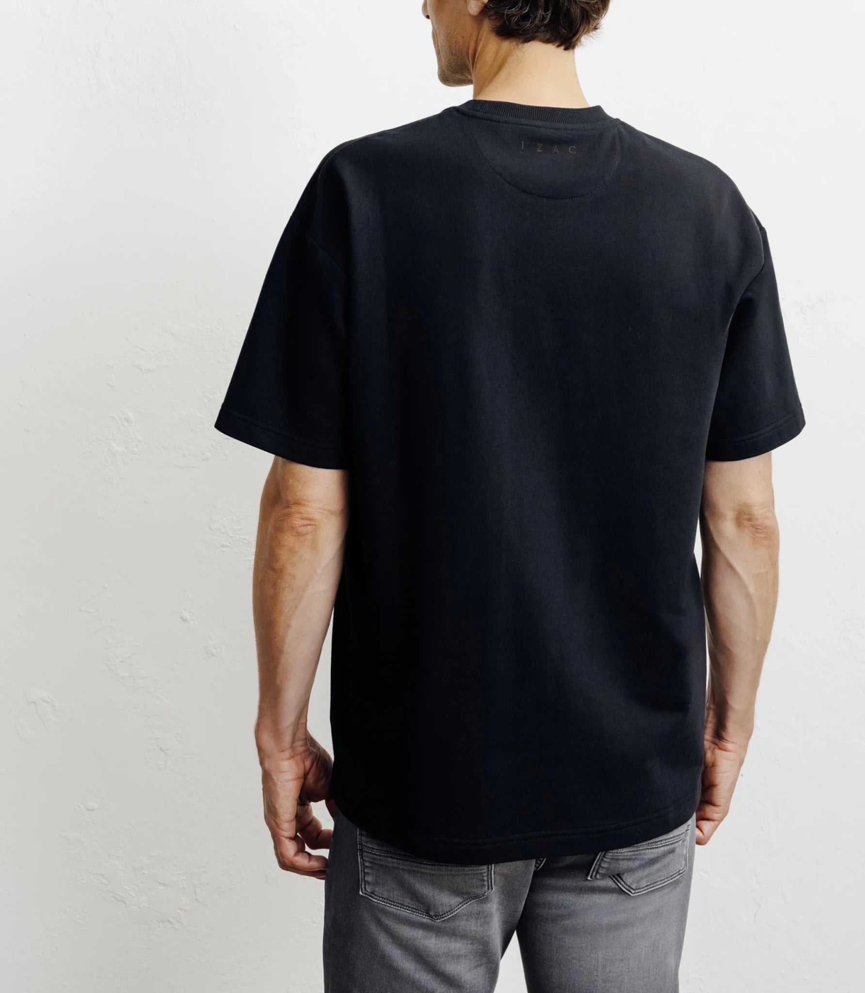 T-shirt oversize col rond noir - IZAC