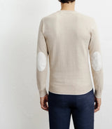 Pull col rond en coton beige - IZAC