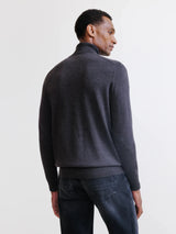 Pull col roulé en laine mérinos réglisse