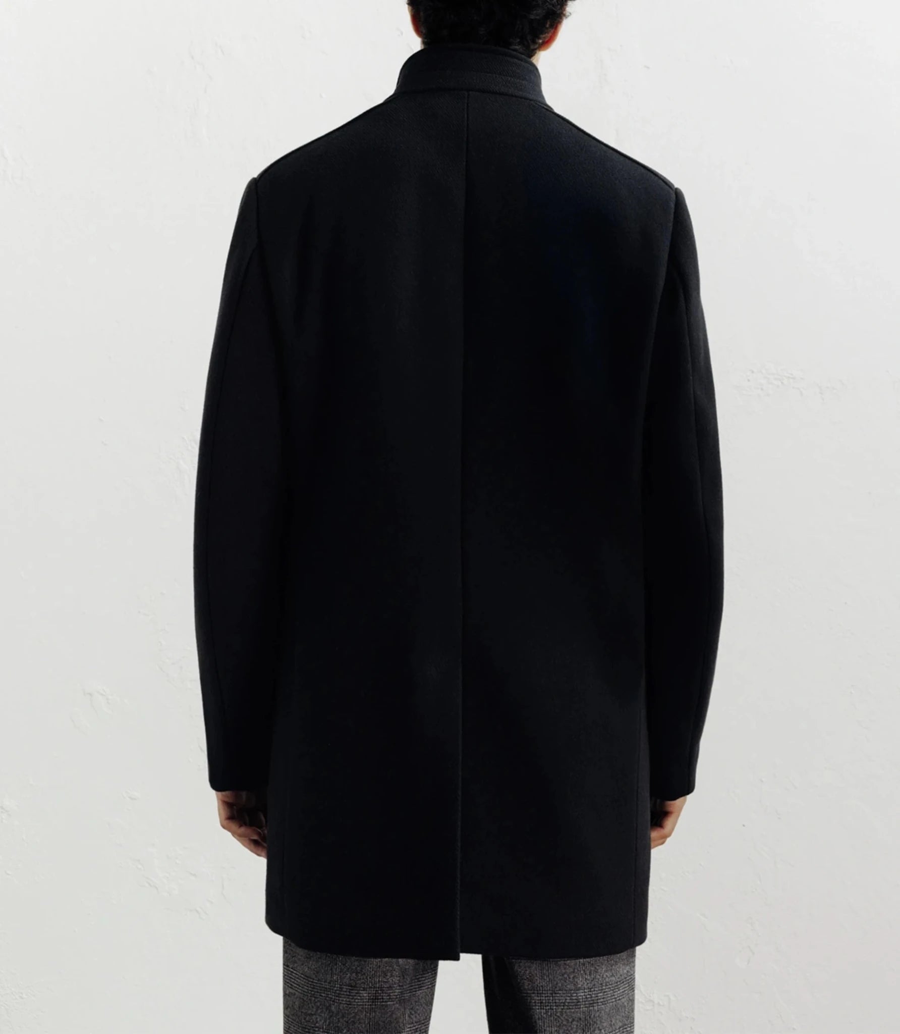 Manteau ville en laine noir - IZAC