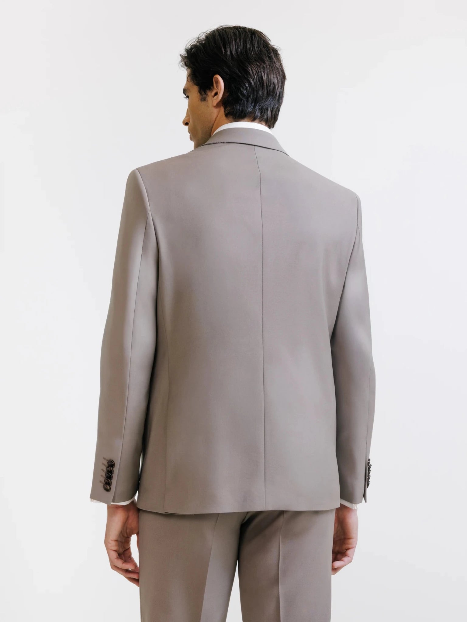 Costume 2 boutons laine majoritaire taupe - IZAC