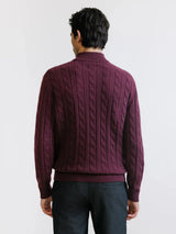 Pull col montant demi-zip bordeaux - IZAC
