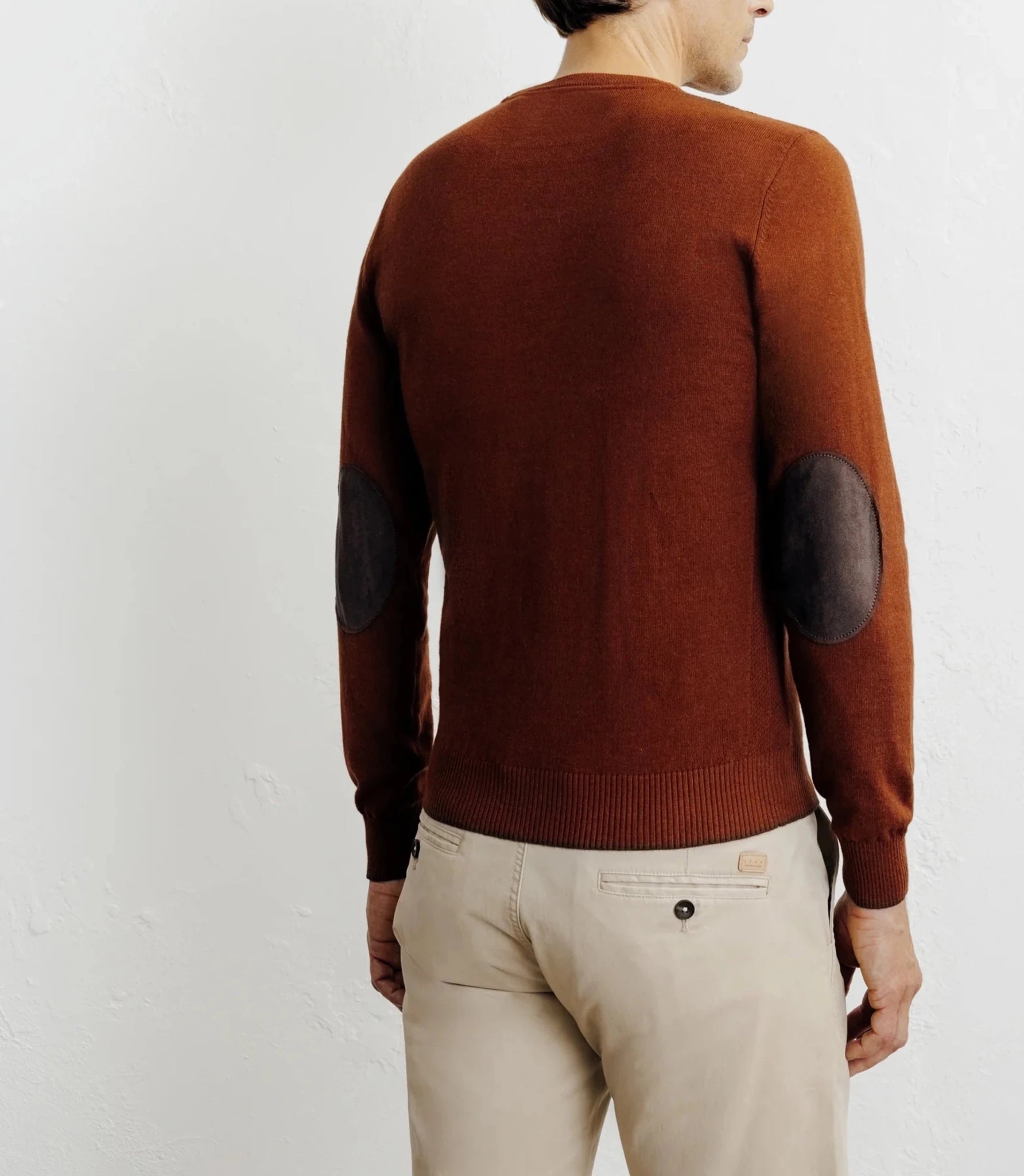 Pull col rond en coton rouille - IZAC