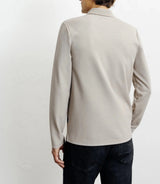 Polo col ouvert manches longues beige - IZAC