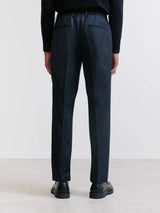 Navy flannel city trousers