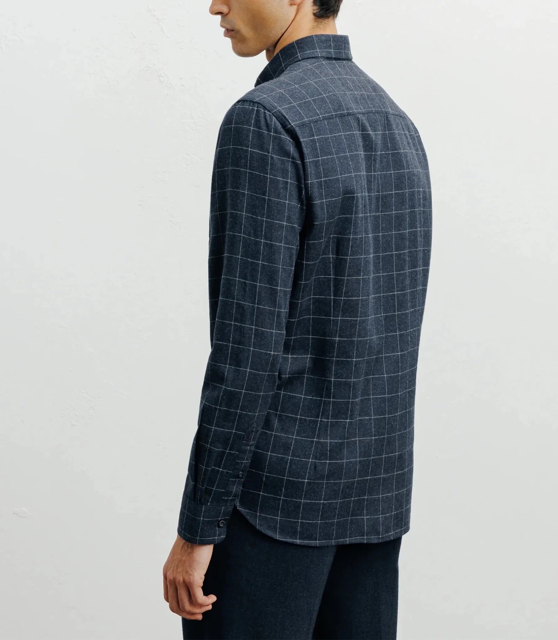 Chemise casual à petits carreaux marine - IZAC