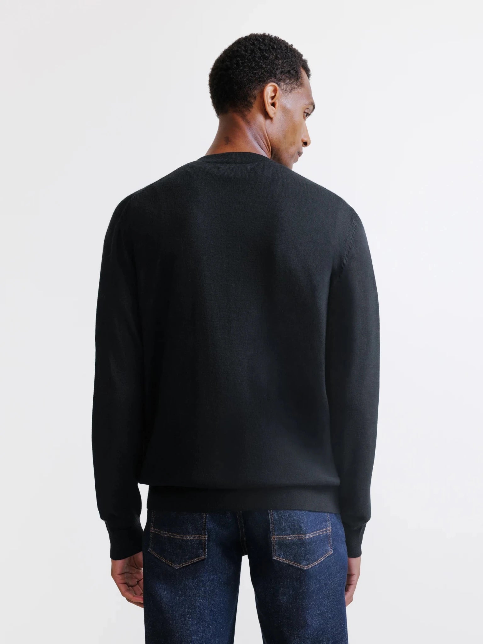 Cardigan en laine mérinos noir - IZAC