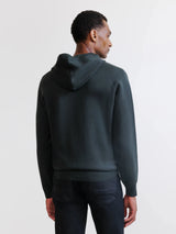 Pull à capuche en maille kaki foncé - IZAC