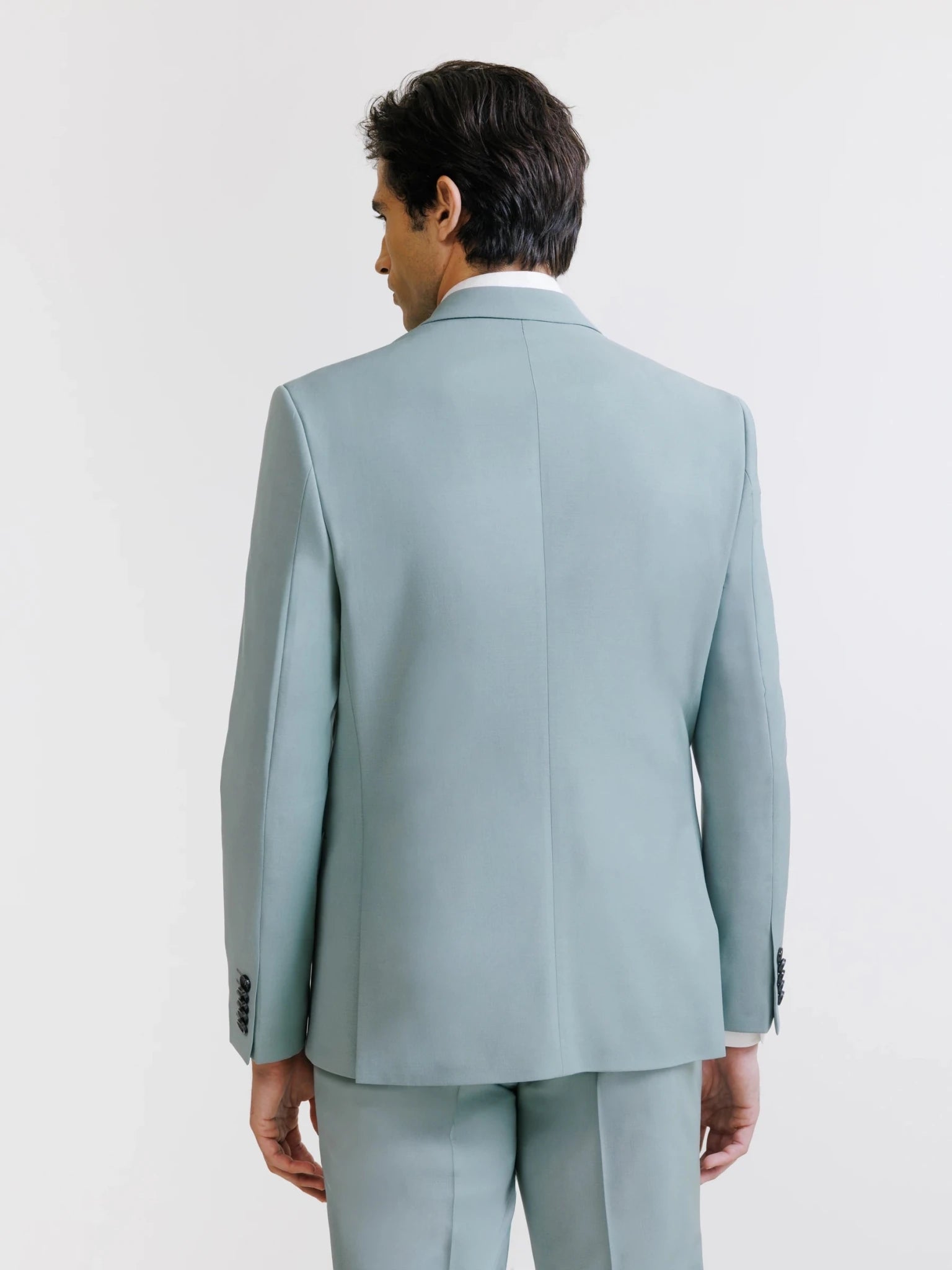 Costume 2 boutons laine majoritaire vert clair - IZAC