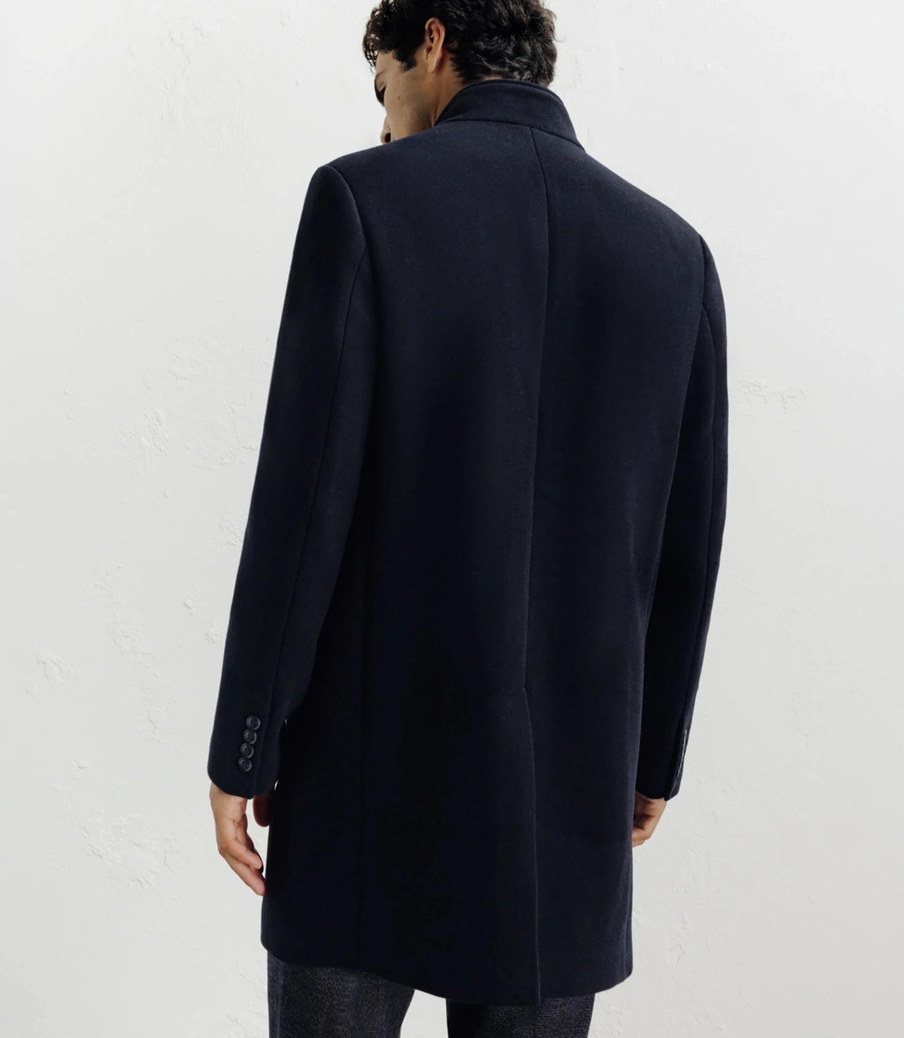 Manteau ville à col mao marine - IZAC