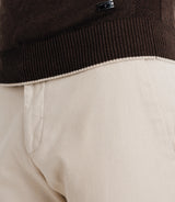 Pull coton/cachemire col zippé chocolat - IZAC
