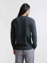 Pull en laine col rond anthracite - IZAC