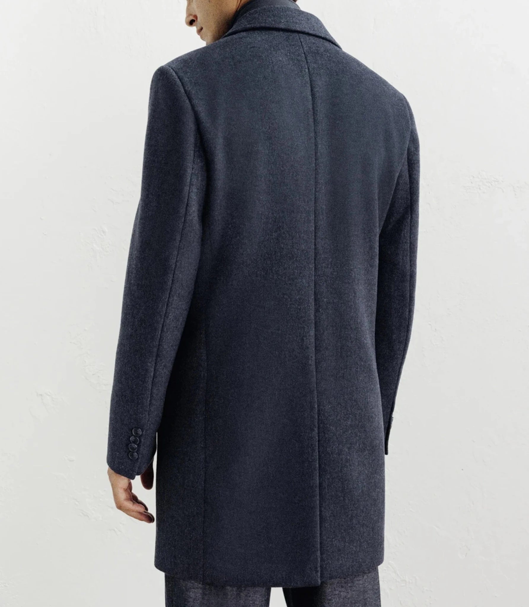 Manteau ville à parmenture amovible bleu denim - IZAC
