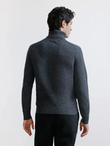 Pull en laine col roulé anthracite - IZAC
