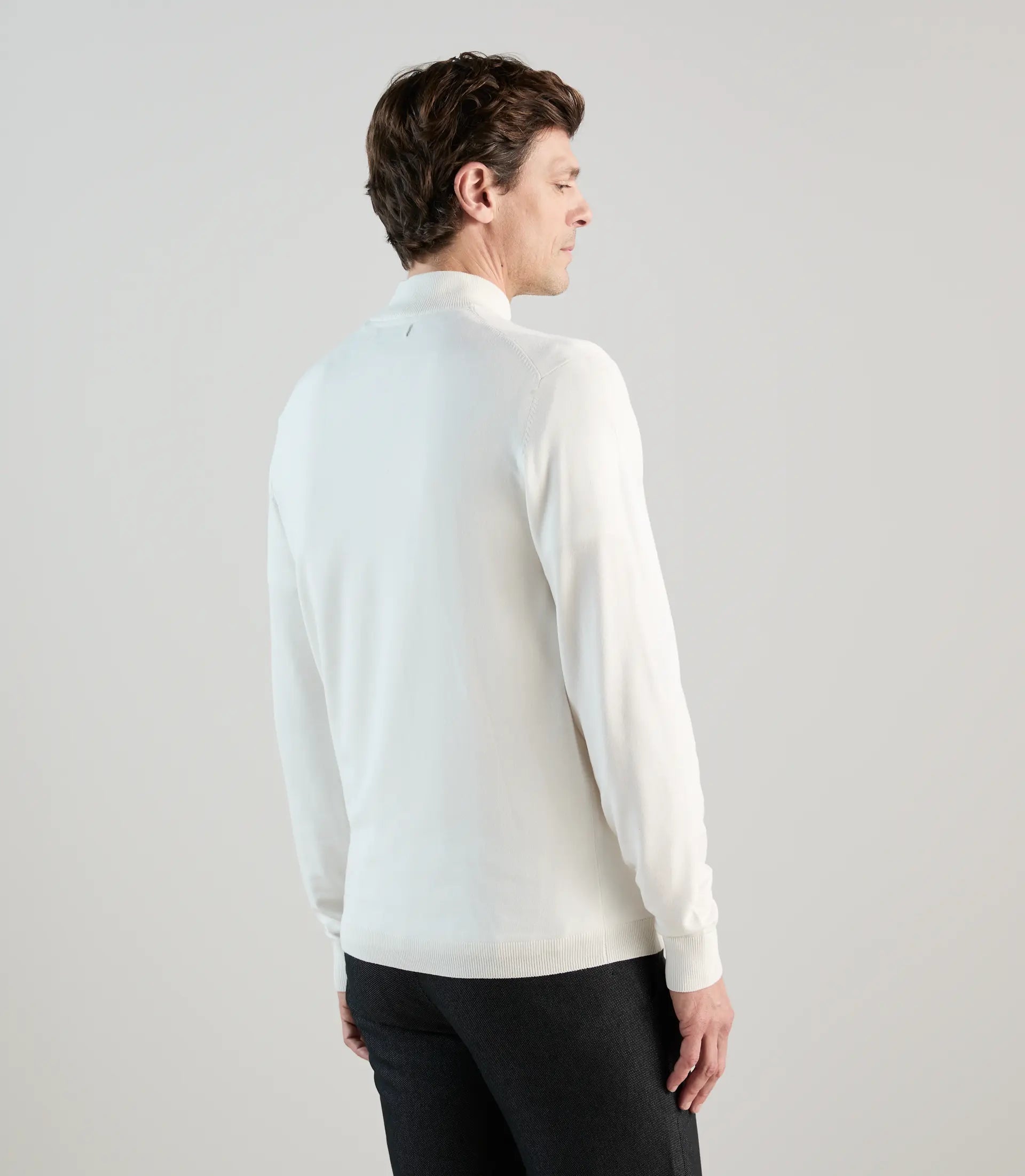 Pull demi - zip à col montant écru - IZAC