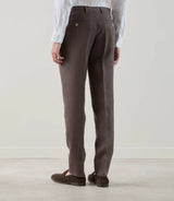 Pantalon ville 100% lin marron - IZAC