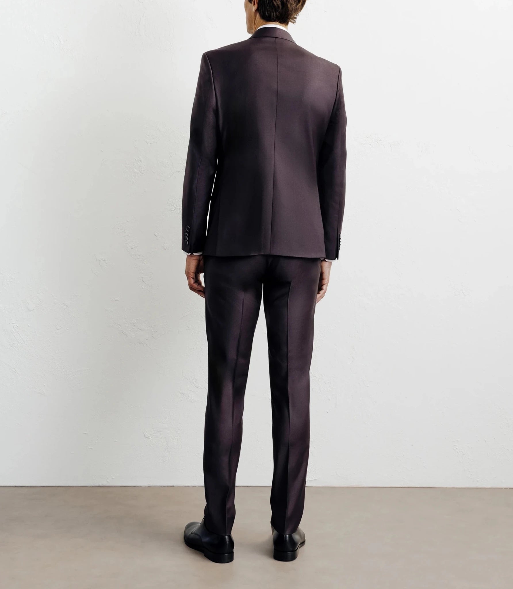 Costume 2 boutons laine majoritaire bordeaux foncé - IZAC