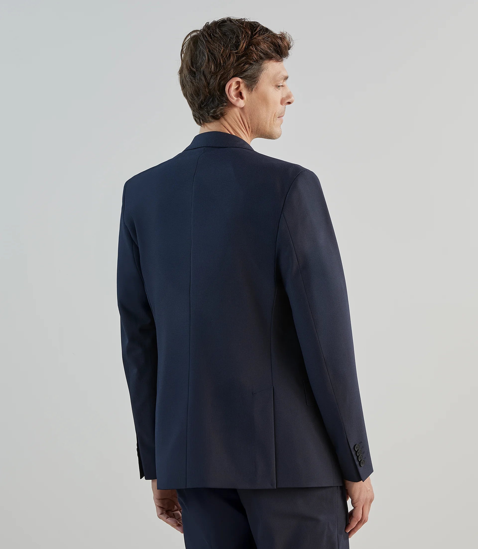 Veste ville tissu armuré marine - IZAC
