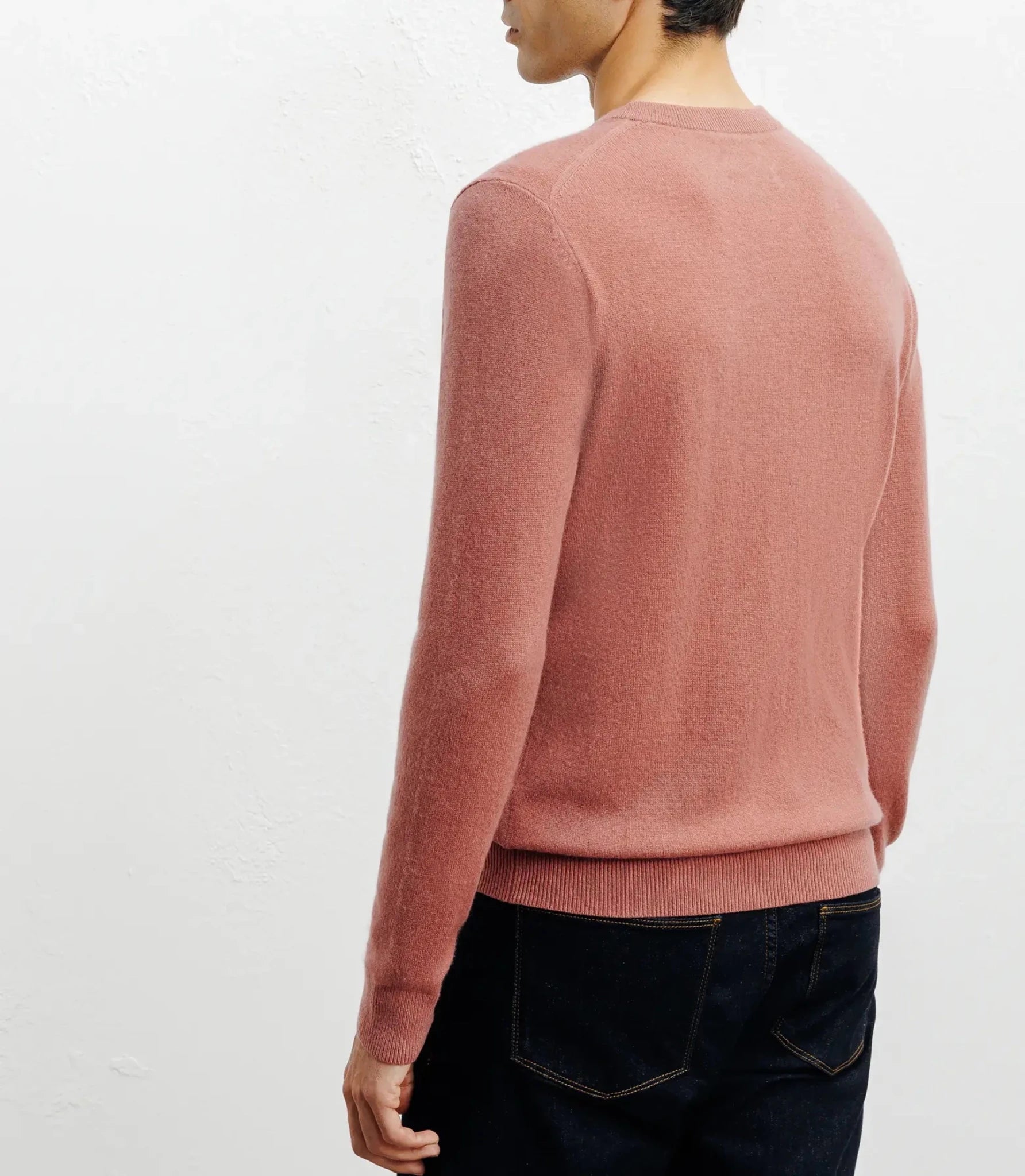 Pull col rond 100% cachemire rose - IZAC