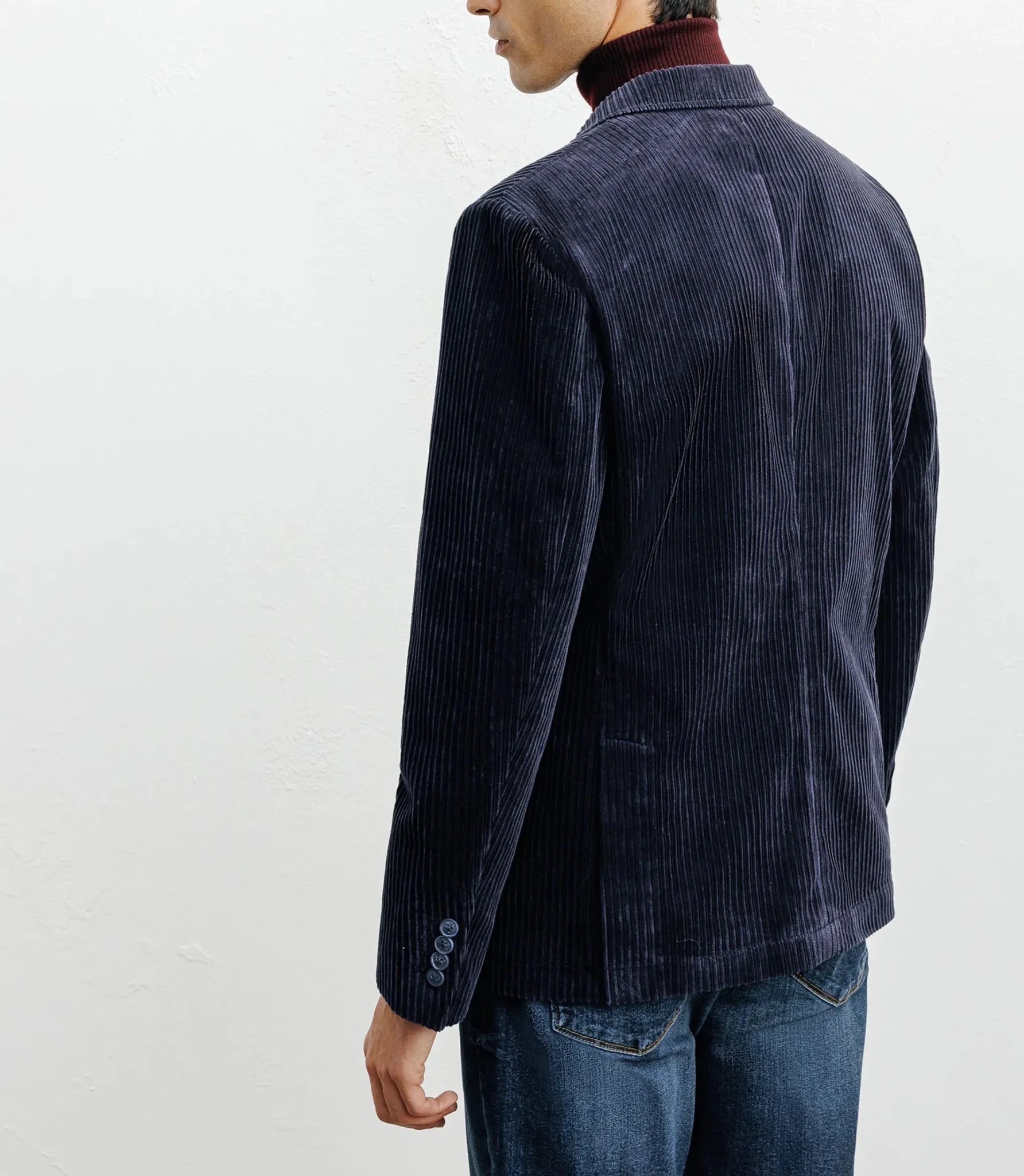 Veste en velours côtelé marine - IZAC