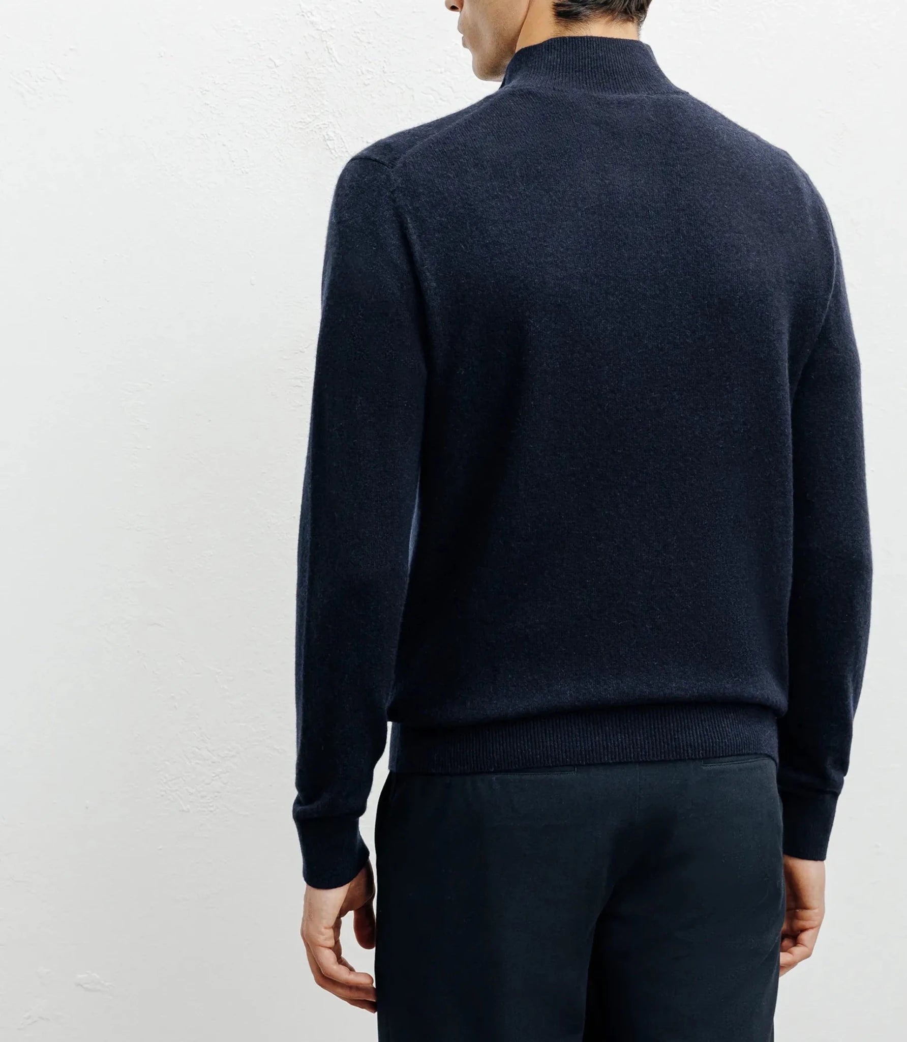 Pull col montant 100% cachemire marine - IZAC