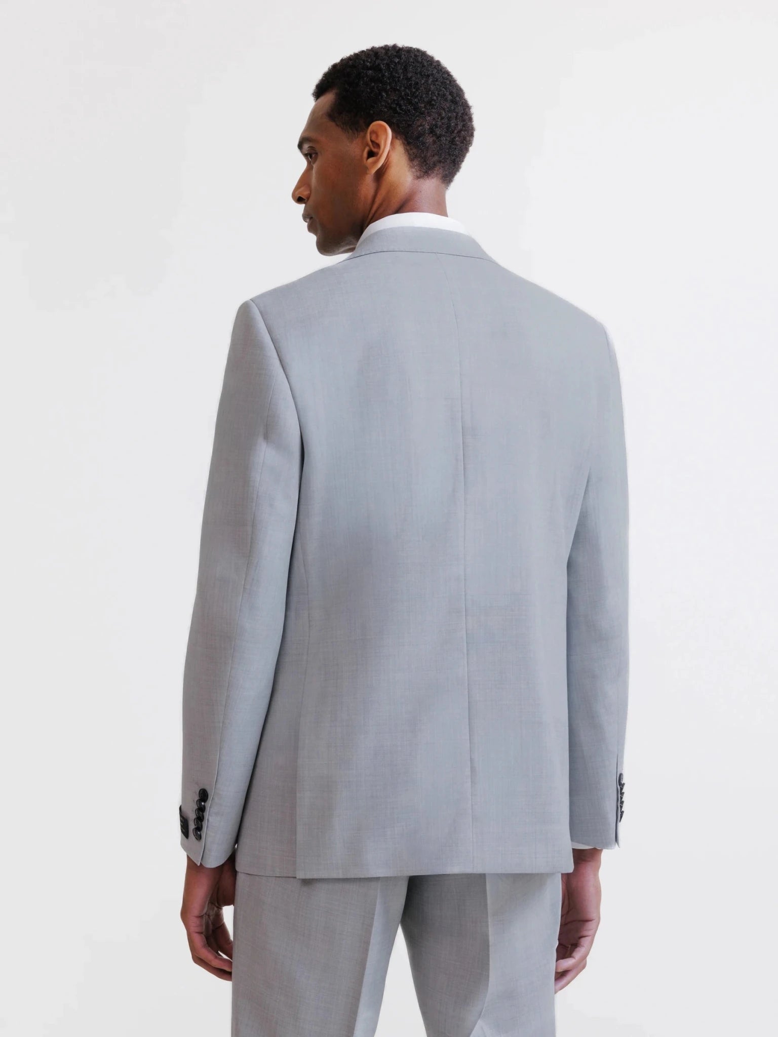 Costume 2 boutons 100% laine gris clair - IZAC