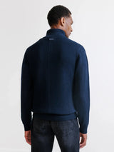 Gilet zippé à jeux de points marine - IZAC