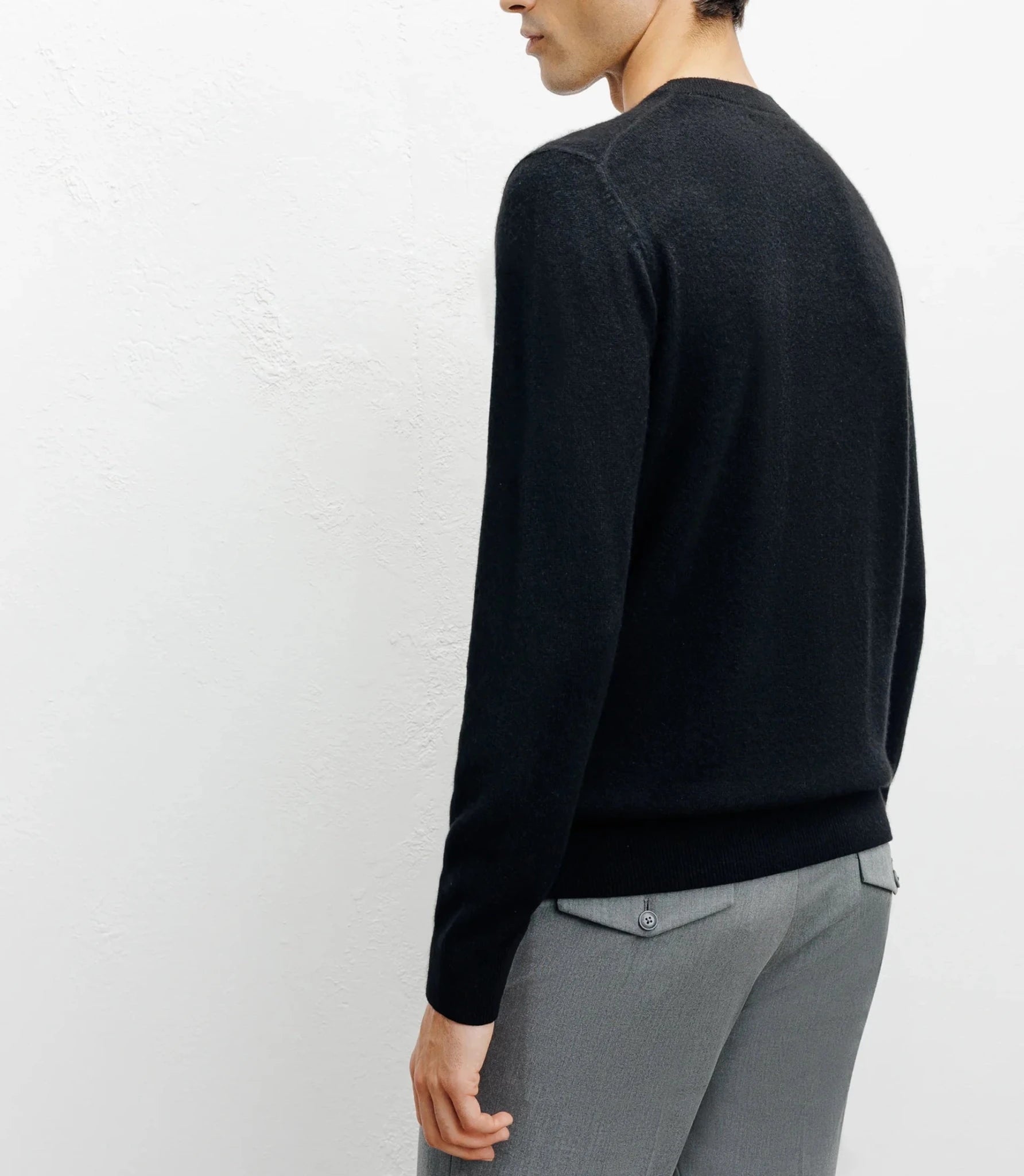 Pull col rond 100% cachemire noir - IZAC