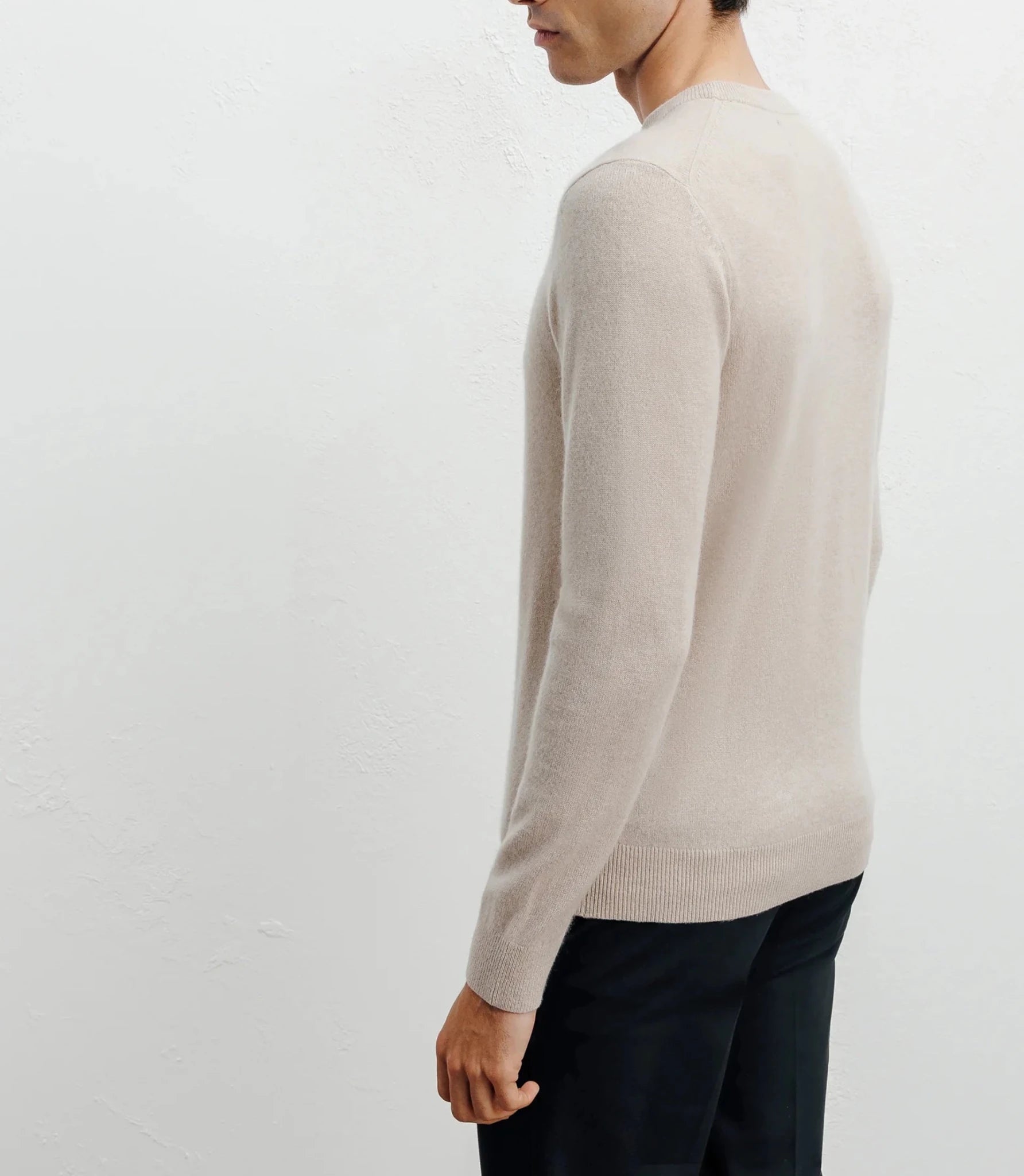 Pull col rond 100% cachemire beige - IZAC
