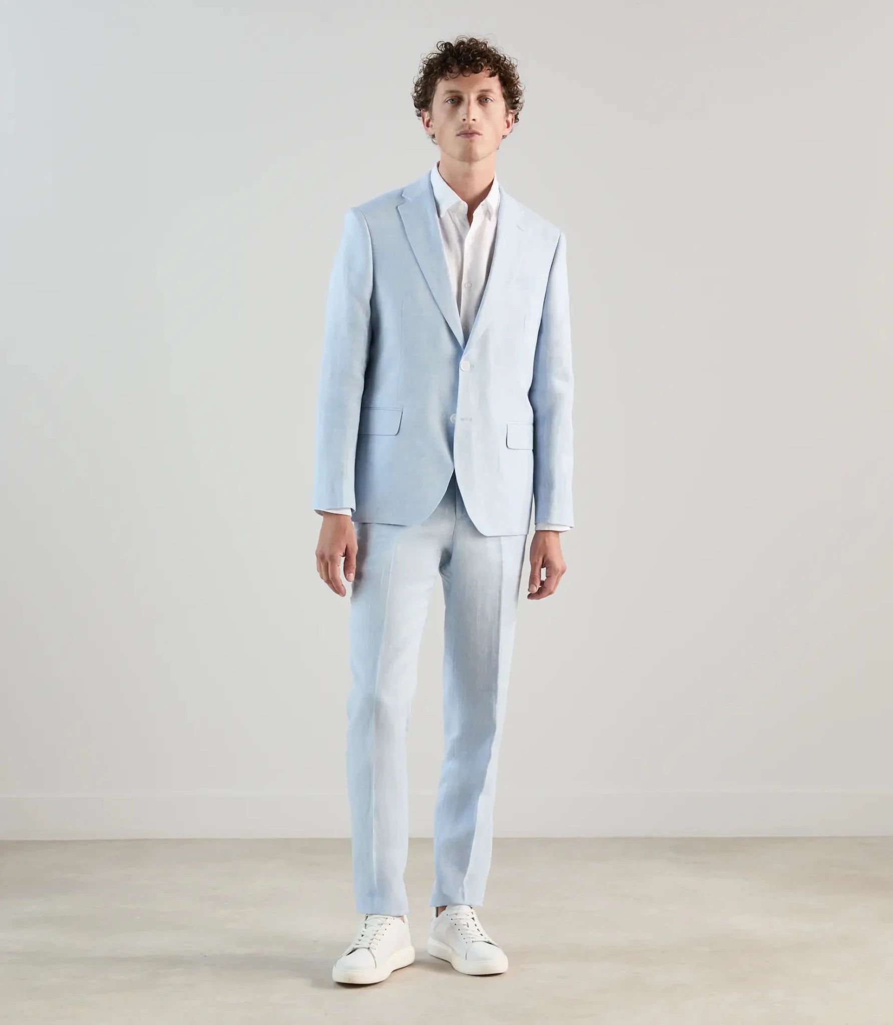 Gilet ville 100% lin bleu ciel - IZAC