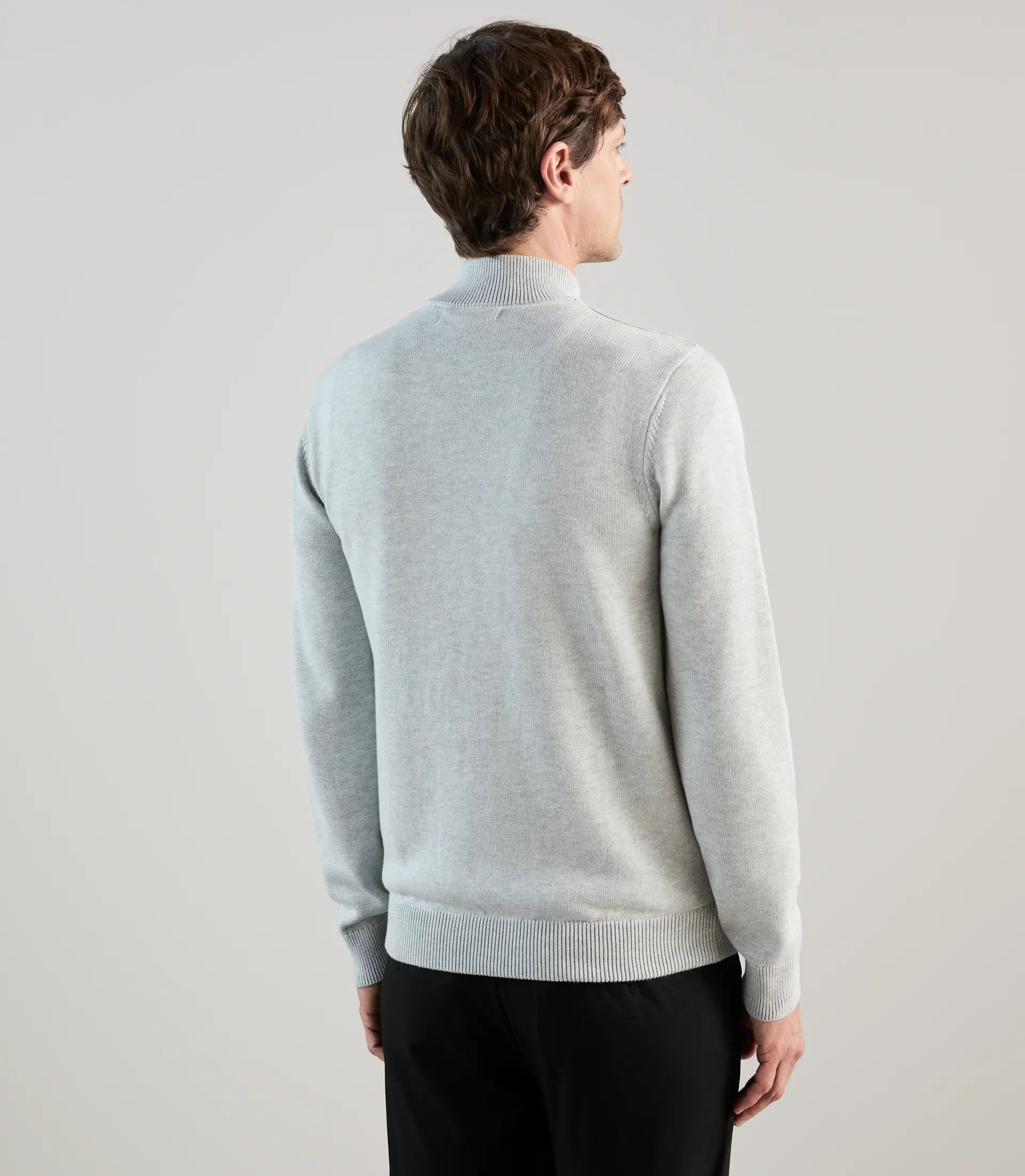 Gilet col montant bi - matière gris perle - IZAC