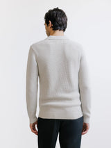 Pull col polo ouvert 1 bouton mastic - IZAC